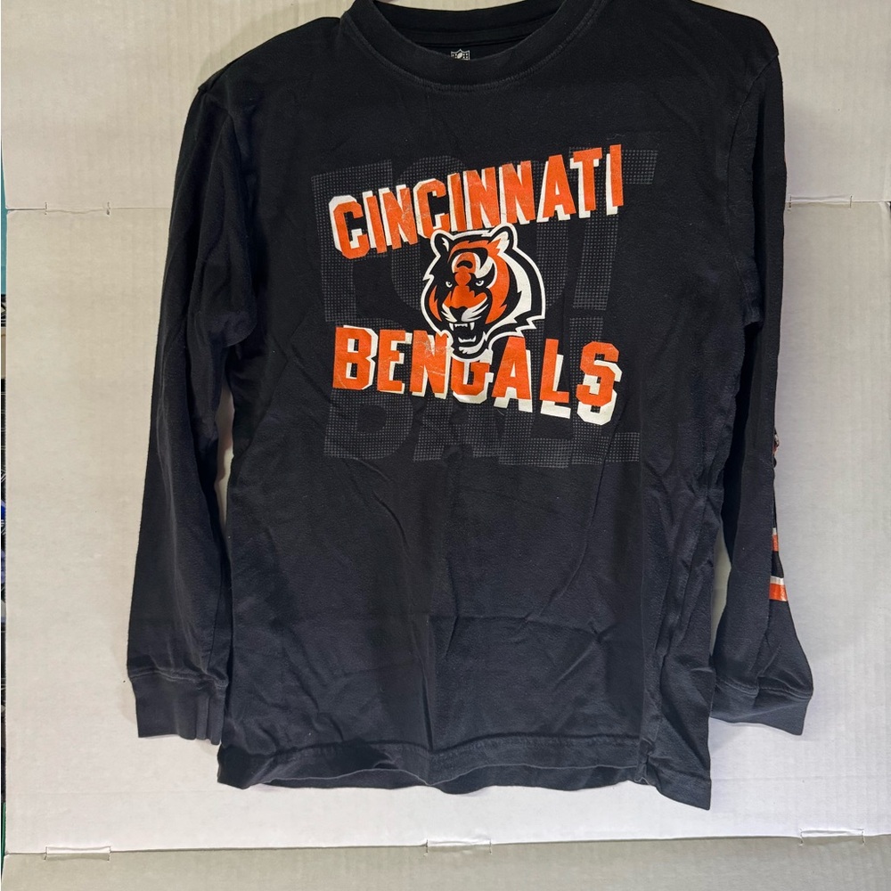 Cincinnati Bengals Youth L (10-12) Long Sleeve Shirt NFL Team Apparel Black